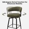 Set of 2/4 Modern Fabric/Leatherette Swivel Bar Stool with Tapered Black Metal Legs